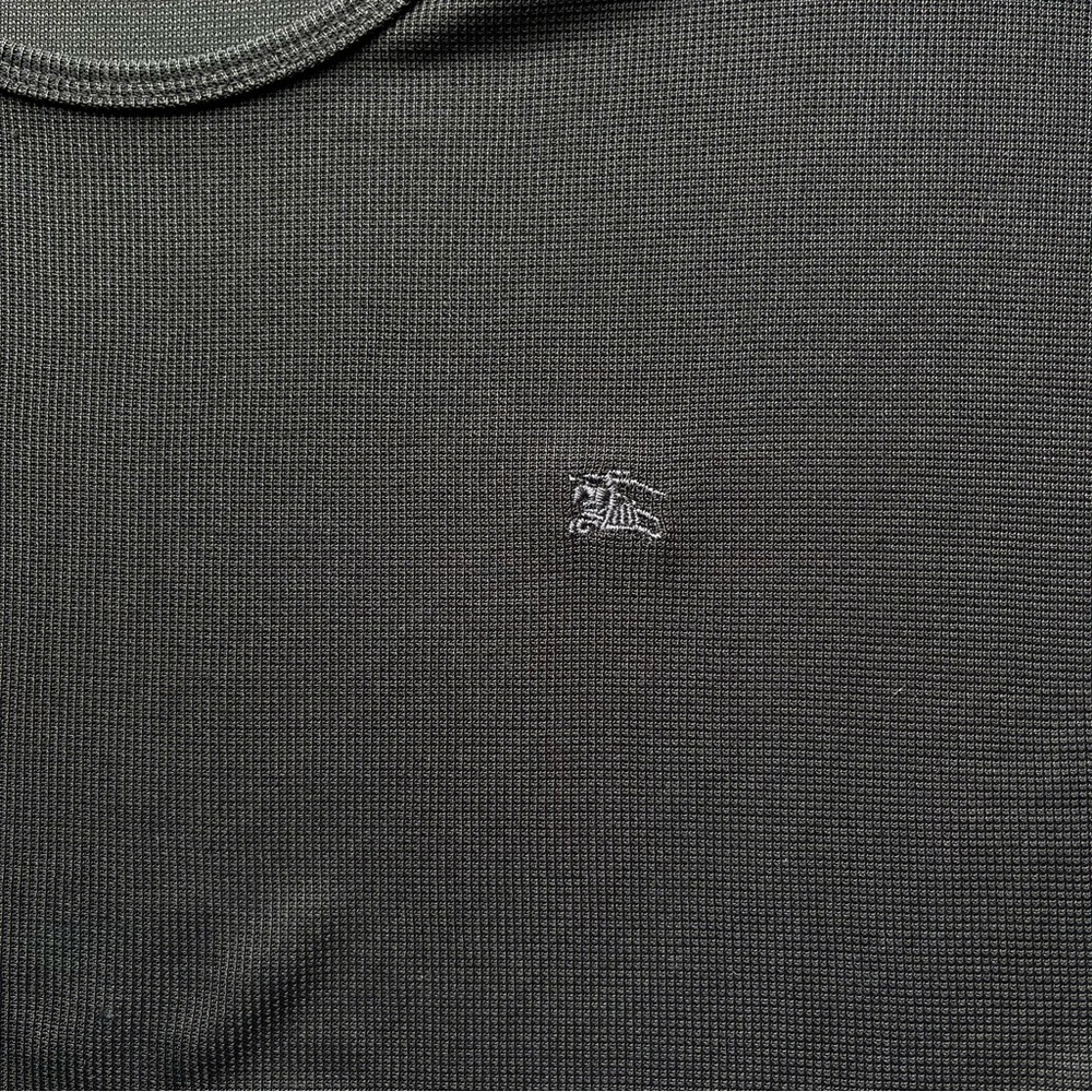 Burberry Burberrys vintage logo bodysuit short sleeve black Ribbed Sz 48 - Picture 4 of 13